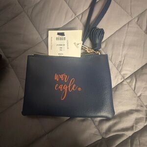 University of Auburn leather wristlet